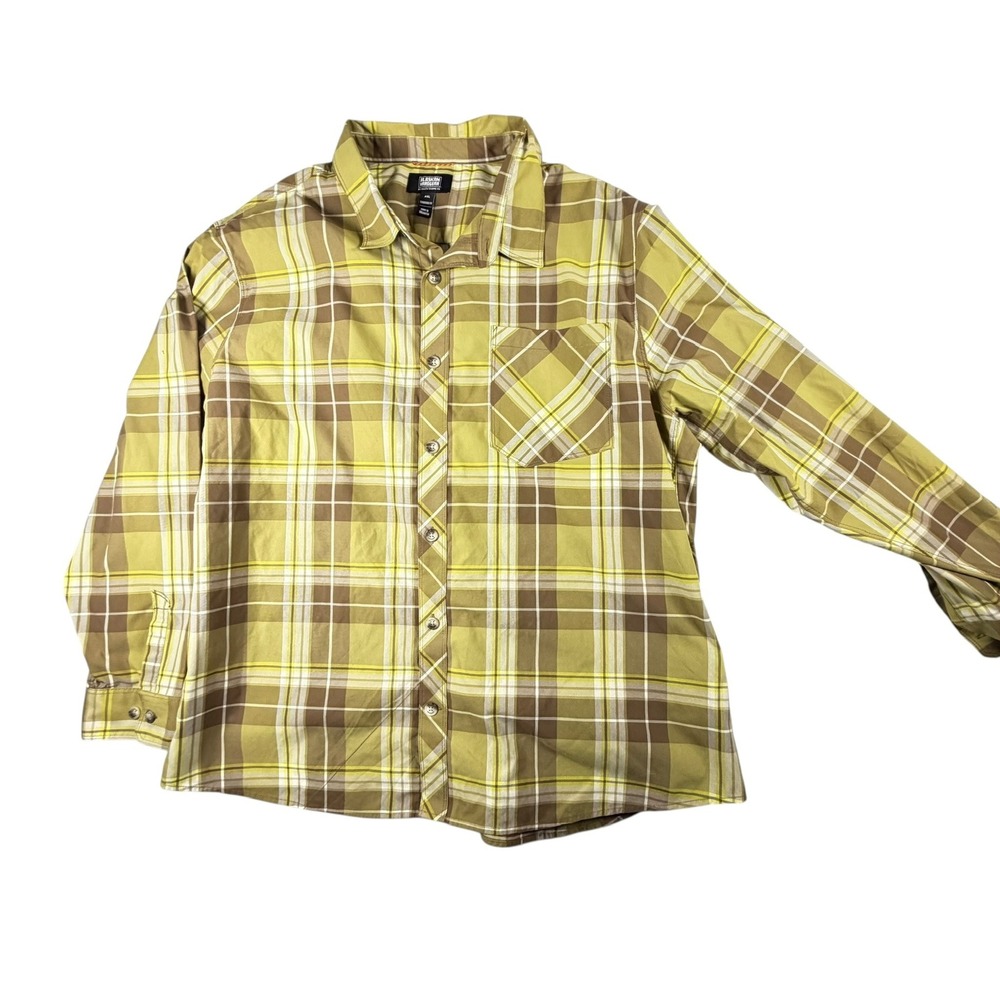 Alaskan Hardgear Duluth Trading Co Shirt Mens 3XL Green Plaid Long Sleeve 90857